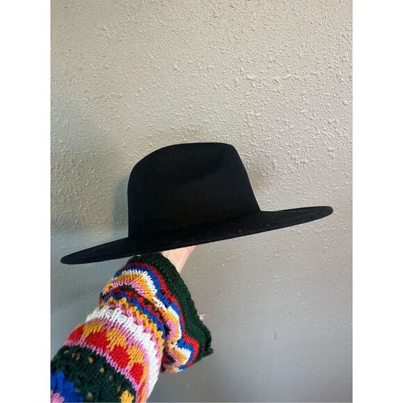 Shiraleah NWT Clyde Black Wide Brim Hat With Scarf - Picture 2 of 5